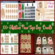 100 Christmas Name Tags SVG Bundle