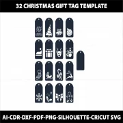 100+ Christmas Name Tags SVG Bundle