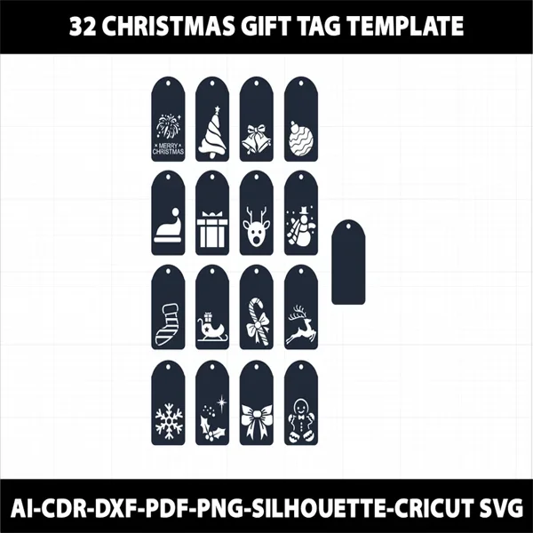 100+ Christmas Name Tags SVG Bundle