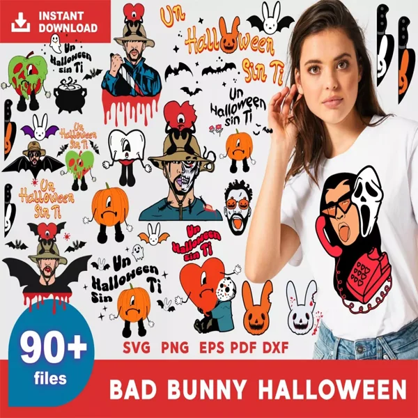 bad bunny svg​ Bundle – Halloween Spooky Designs