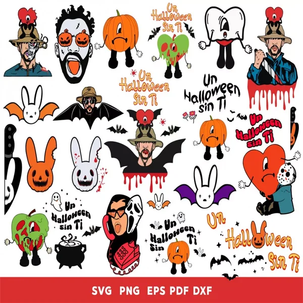 bad bunny svg​ Bundle – Halloween Spooky Designs