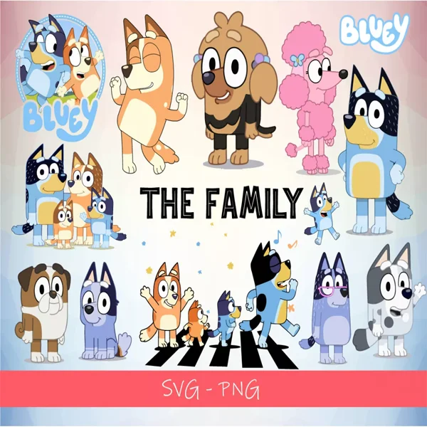 Bluey svg Bundle – Perfect for Fun Crafts