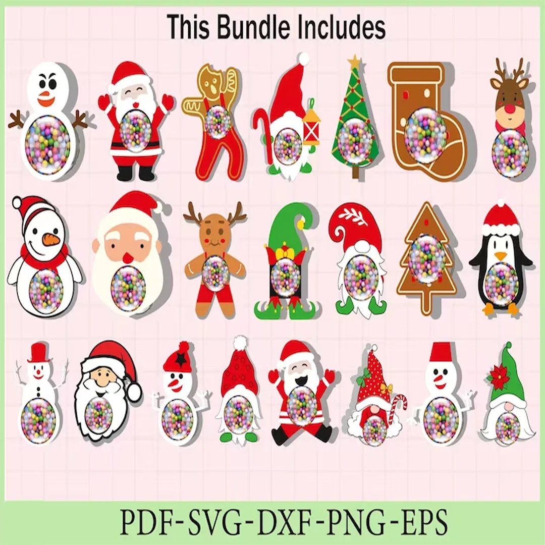 400 christmas candy holders SVG Bundle