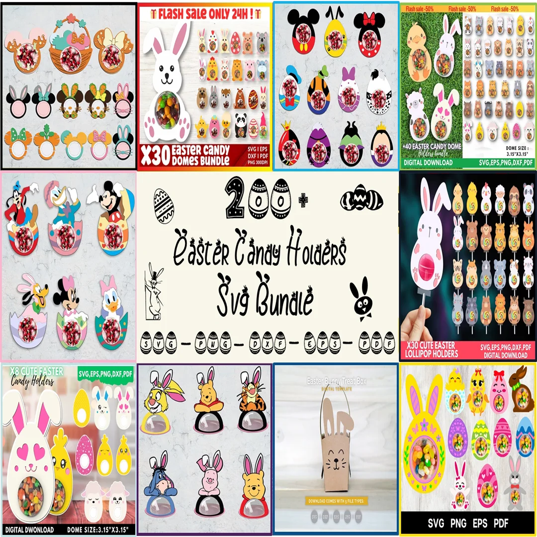 200+ Easter svg​ Candy Holders Bundle