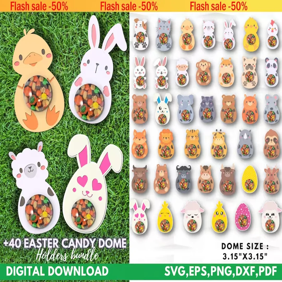 200+ Easter svg​ Candy Holders Bundle